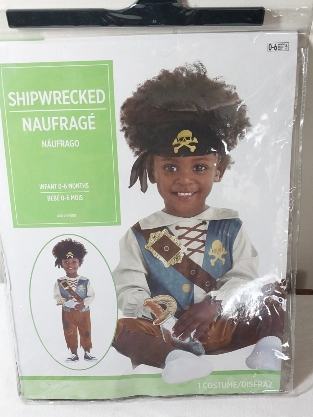 Shipwrecked Pirate Infant Costume NEW 0-6 Months